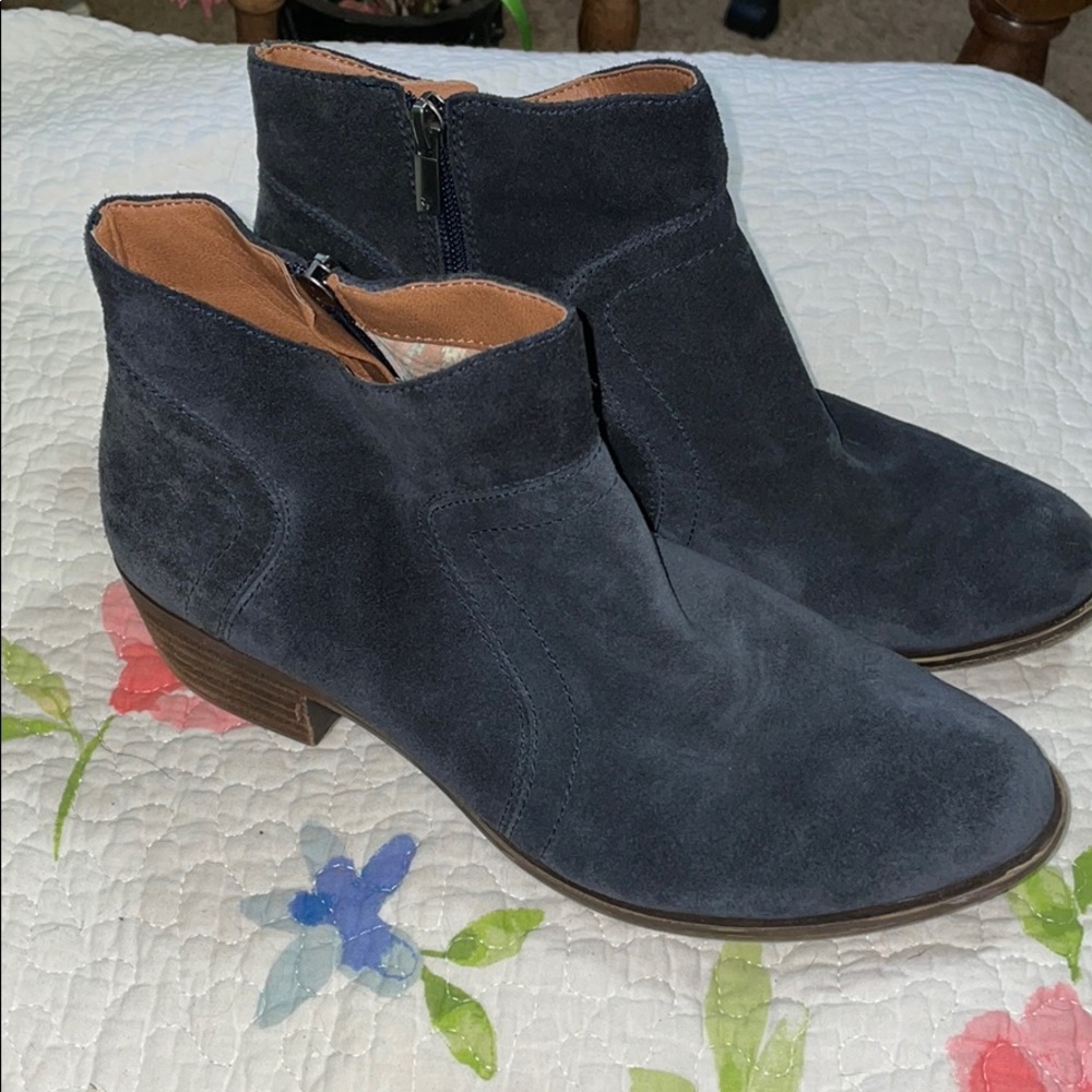 Navy Suede boots